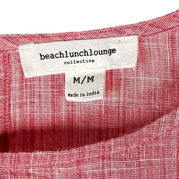 Beach Lunch Lounge Collection Womens Pink Cotton Top Pearl Embellishments Medium - Picture 9 of 10